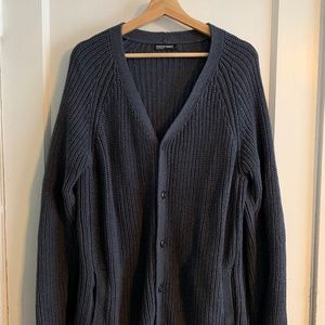 Mens American Apparel Grey Blue Cardigan